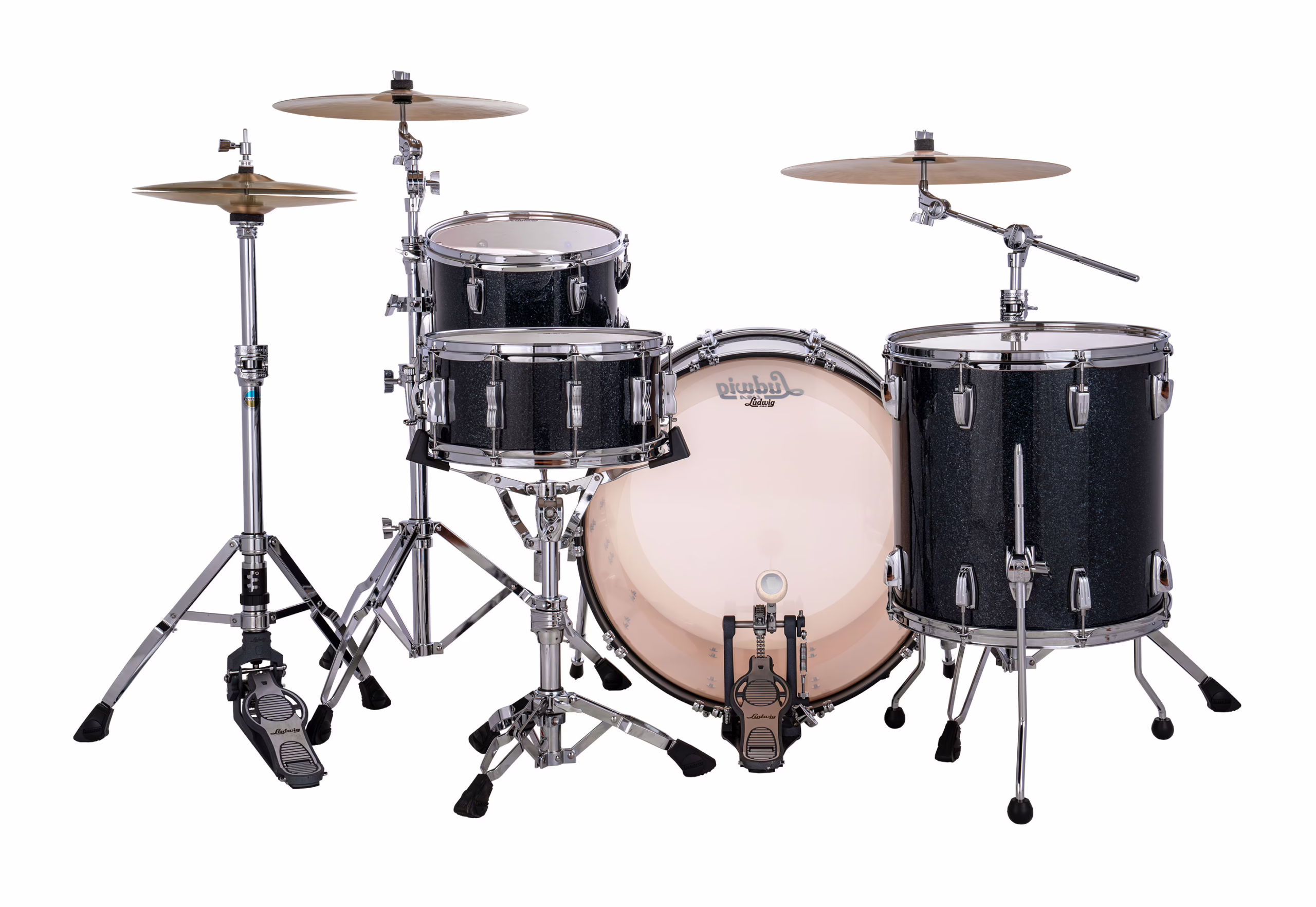 L84433AXH1WC Ludwig Classic Maple Pro Beat Black Hybrid Sparkle_C