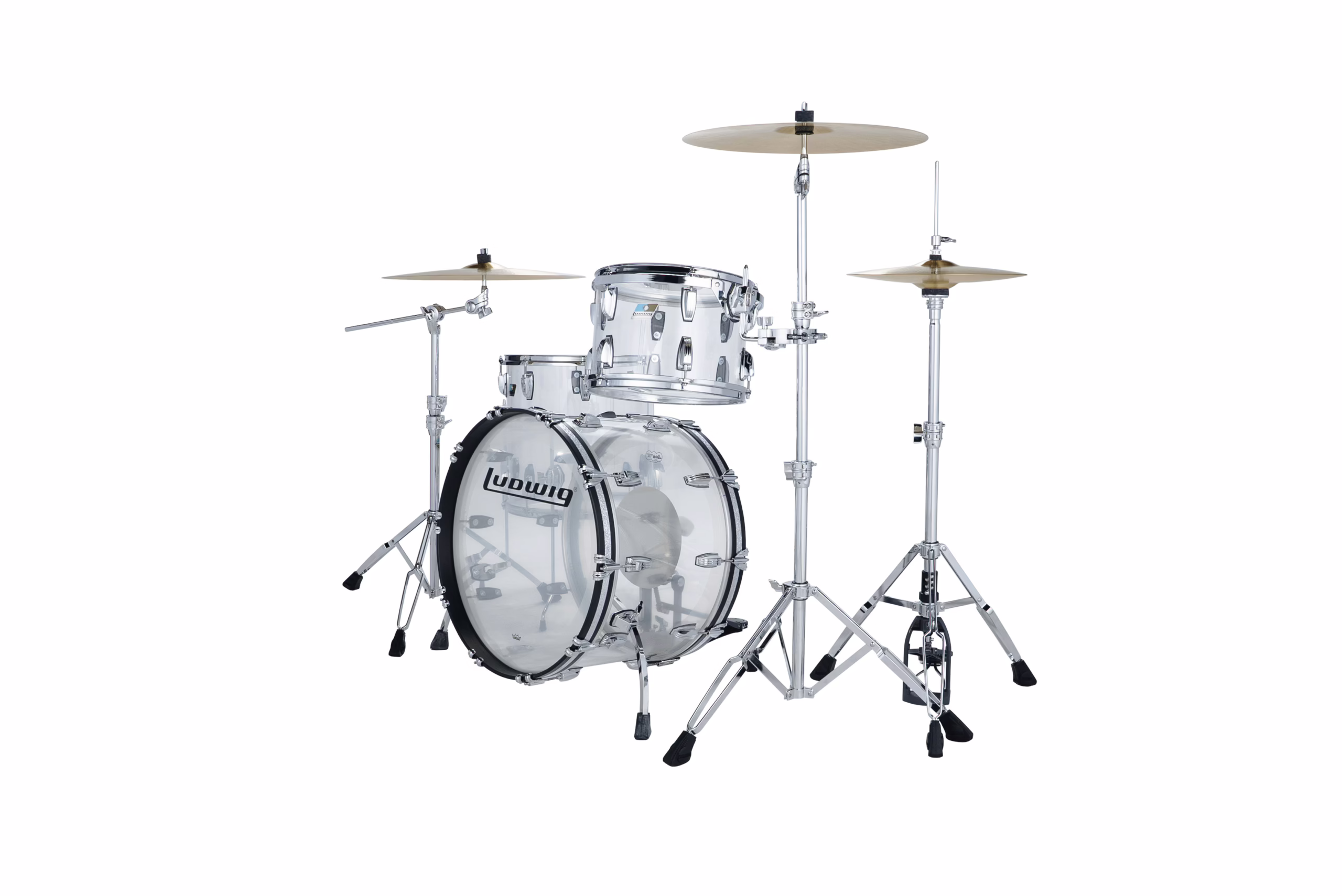 L94233LX38WC Ludwig 22 Vistalite 3 Piece Fab Kit Clear_2 No Snare